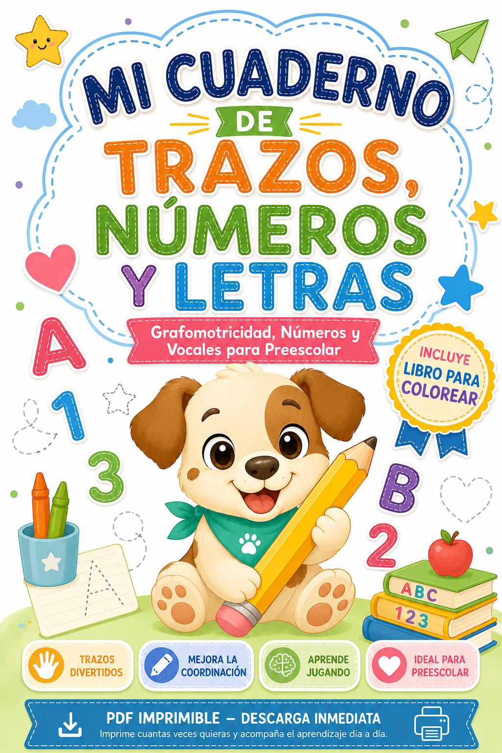 Ebook imprimible- Mi cuaderno de trazos, letras y números